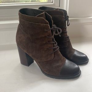 Franco Sarto size 10 brown lace up leather booties